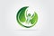 Health nature spine care icon logo