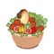 Health and Nutrition Vegetable and Food in Basket