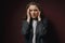 Health And Pain. Stressed Exhausted Young Woman Having Strong Tension Headache. Closeup Portrait Of Beautiful Sick Girl