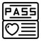 Health pass icon outline vector. Passport vaccine