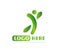 Health people leaf logo design.Care, Athletic, balance, active people logo.