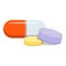 Health pills icon, cartoon style