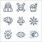 health and protection line icons. linear set. quality vector line set such as hand wash, eye, blood, virus, water drop, brain,