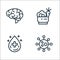 health and protection line icons. linear set. quality vector line set such as virus, blood, healthy food