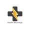 Health recharge energy bolt logo vector