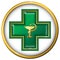 Health services sign, symbol. Medicine snake symbol, cross