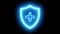 health shield neon icon animated protective shield lock barrier health guard bacteria icon logo emblem 4k green screen