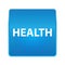 Health shiny blue square button