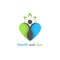 Health & spa vector logo design template.Healthcare & Medical symbol with heart shape.Heart care logo