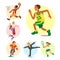 Health sport and wellness flat people characters sporting man activity woman athletic Illustration.