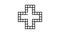 Health technology medical cross pixel icon animation Motion graphics 4k video motion illustration sign. Outline doodle