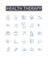 Health therapy line icons collection. Timing, Precision, Coordinated, Harmonized, Symmetrical, Solids, Aligned vector