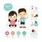 Health time food and sport people program design infographic