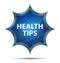 Health Tips magical glassy sunburst blue button