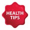 Health Tips misty rose red starburst sticker button