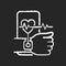 Health tracking chalk white icon on dark background