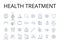 Health treatment line icons collection. Medical care, Wellness program, Disease management, Therapeutic approach