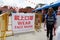 Health warning signs at Temple Wear Face Mask Chingay Parade Johor Bahru