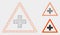 Health Warning Vector Mesh 2D Model and Triangle Mosaic Icon