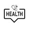 Health web speech bubble icon with stetoscope