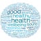 Health and wellbeing tag or word cloud