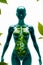 Health and Wellness, Botanical Elements in Clear Figure, AI Generated