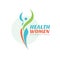 Health women - vector logo template. Healthy sign. Beauty salon symbol. Fitness woman concept illustration. Human character.