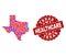 Healthcare Collage of Mosaic Map of Texas State and Grunge Seal