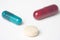 Healthcare, colours pharmacy pills and capsules