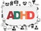 Healthcare concept: ADHD on Torn Paper background