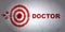 Healthcare concept: target and Doctor on wall background