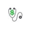 Healthcare costs and expenses showing concept with stethoscope