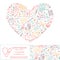 Healthcare doodles shaped in heart. Vector template.