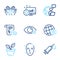 Healthcare icons set. Included icon as Farsightedness, Medical analytics, Medical syringe signs. Vector