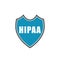 Healthcare Information Portability and Accountability Act. HIPAA compliant shield icon