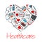 Healthcare medical heart vector poster