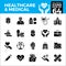 Healthcare and medical pixel perfect icons