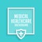 Healthcare medical shield blue background with text space