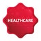 Healthcare misty rose red starburst sticker button