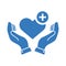 Healthcare, palliative care icon. Blue color design