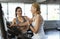 Healthcare: Physio therapy sports trainer with her client in fitness
