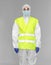 Healthcare or sanitation worker in hazmat suit