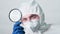 Healthcare specialist ppe mask magnifying glass