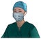Healthcare Worker Wearing Medical Face Mask