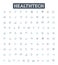 HealthTech vector line icons set. HealthTech, MedicalTech, CareTech, Telehealth, Wearables, Diagnostics, Telemedicine