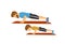 Healthy active family lifestyle, father and son doing push ups exercises workout together