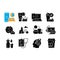 Healthy activity black glyph icons set on white space