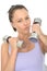 Healthy Aggressive Fit Determined Young Woman Training With Dumb Bell Weights