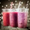 Healthy assorted berry smoothies