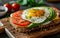 Healthy Avocado Toast with Egg and Tomatoes